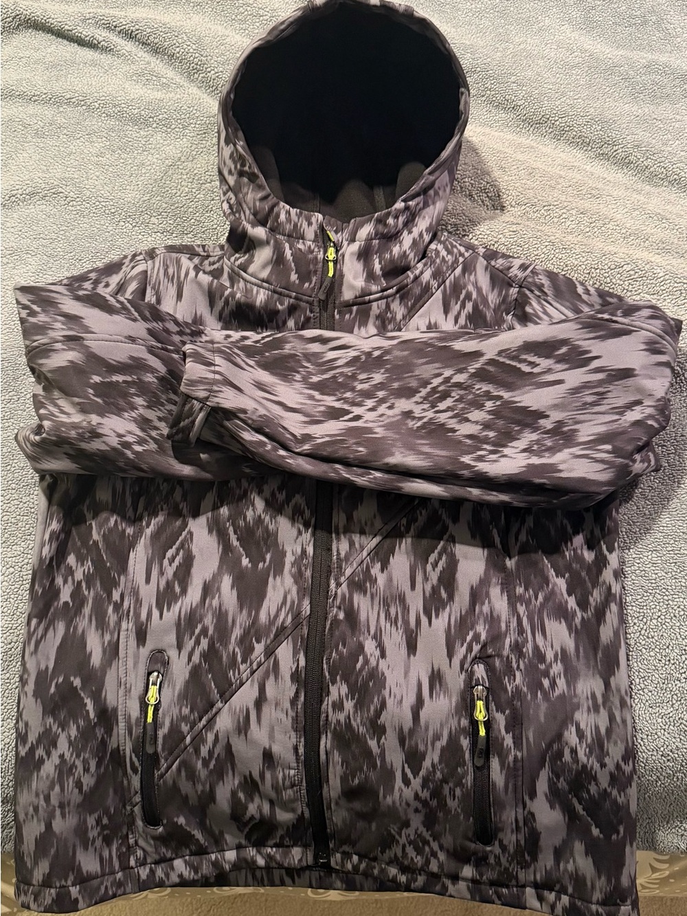 Women's CB Sport Gray Patterned Hooded Jacket